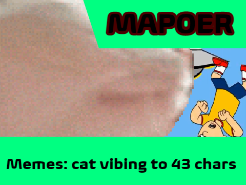 cat vibing to 43 chars