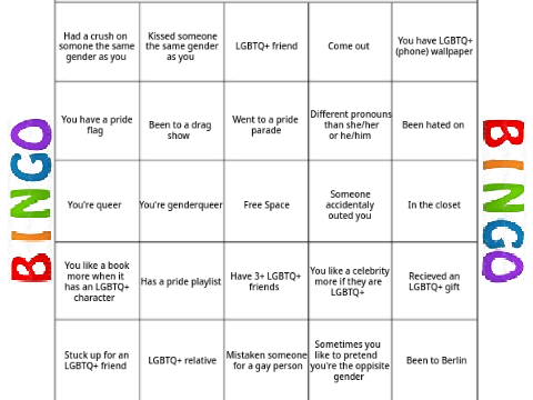 Pride Bingo