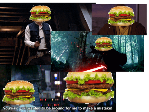 Star wars but they have hamburgers for heads