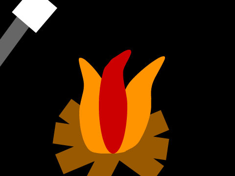 Animation of Fire Roasting A Marshmallow