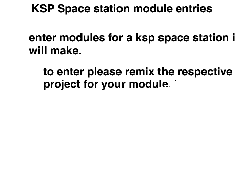 KSP Space station module entries 
