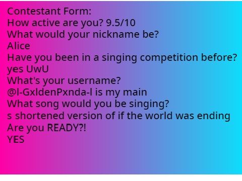 Singing Competition audition