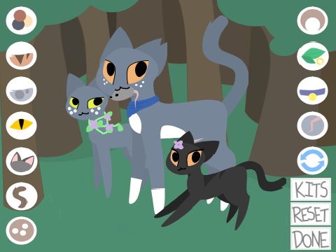 Silverfleck, Tulippaw, and Nightpaw.