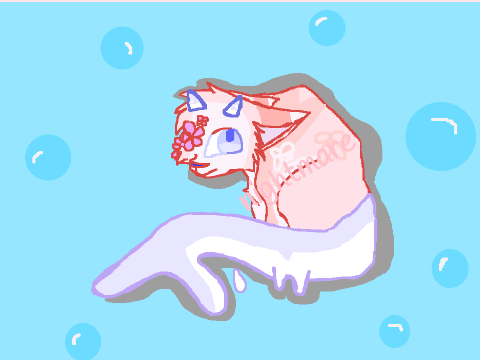 ocean creature dtae - floral shark catto + floofy fish
