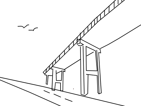Basic Sketch Of A Bridge.
