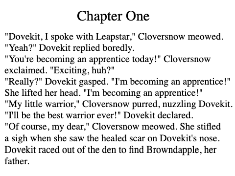 Dovewhisker's Scar #1