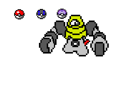 Melmetal + pokeballs pixel art pack