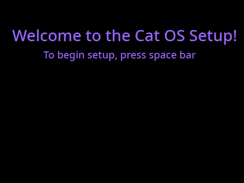 Cat OS Installation Screen