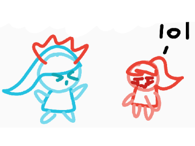 Fire and Ice from Elemental Heros except I dont know what Elemental Heros are so i redrew them
