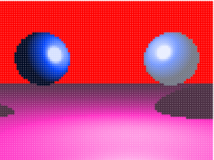 Raytracer with Fixed Distortion and Transperency