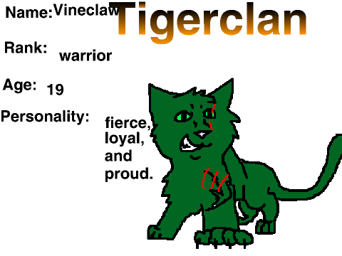 Sighn in sheet for Tigerclan :Vineclaw
