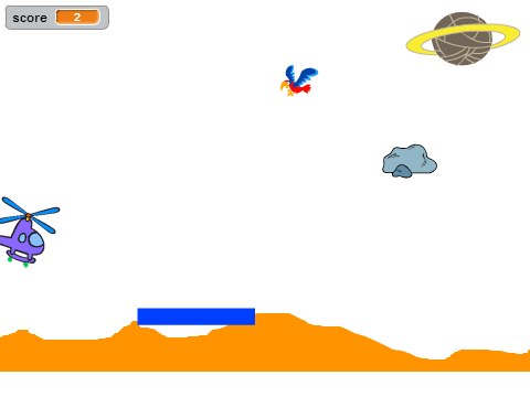 Helicopter with moving platform