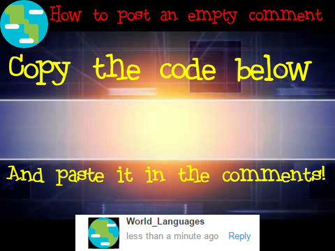 How to post an empty comment - Tutorial / Trick remix
