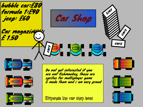Car shop please do not open if not fishmonkey