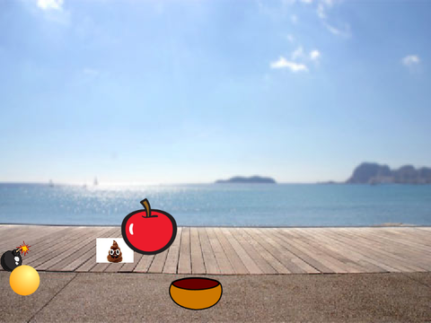 catching apple and ball game