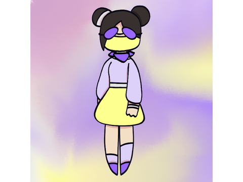 human amethyst just vibing in her trendy clothes