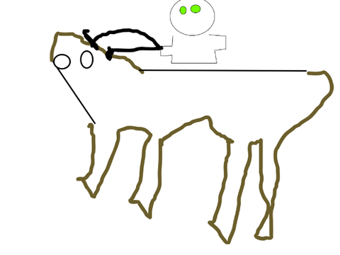 sitting on a dark horse