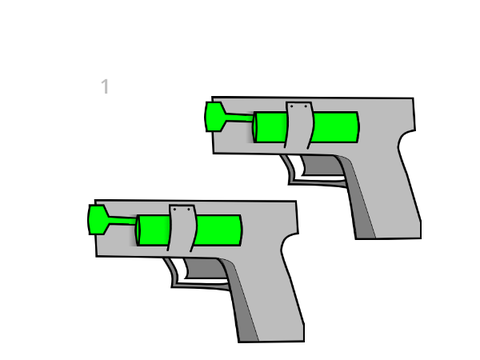 Viro/nuclear-powered Dual Pistols (viro=blue instead of green)