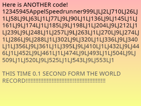 Appel Speedrun (0.1 LESS WORLD RECORD)