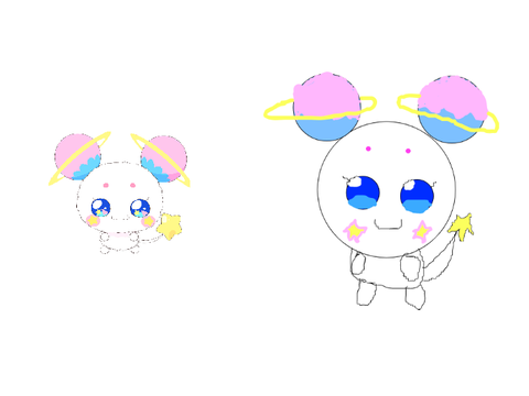 I tried drawing the pixie from glitter force galaxy