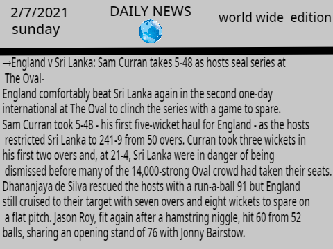 Daily news 2-7-2021