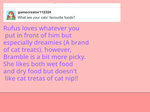 Cat Q & A answers!!
