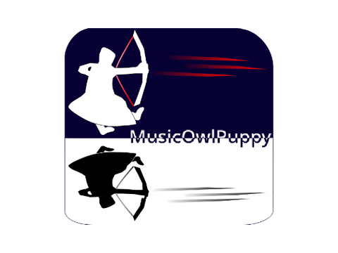 Logo for MusicOwlPuppy(Bow and Arrow)