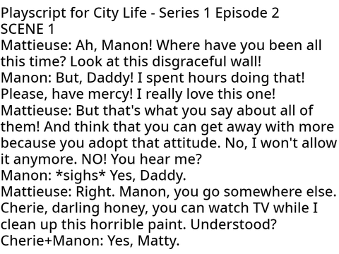 City Life: Series 1 Episode 2 - Lines for VAs remix