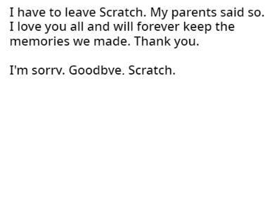 I have to leave Scratch.