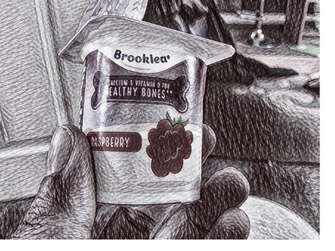 My yogurt pot drawing