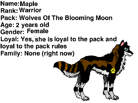 Wolves Of The Blooming Moon - Maple's Bio 
