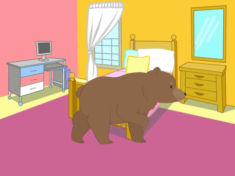 Bear walking everywhere 