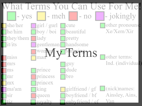 Terms to Use for Me