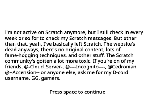 Bye, Scratch. Nice knowing you.