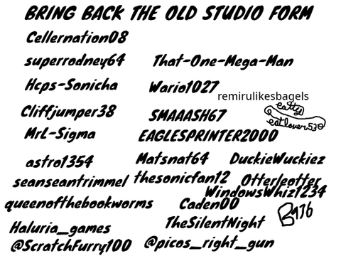 WE WANT THE OLD STUDIOS BACK