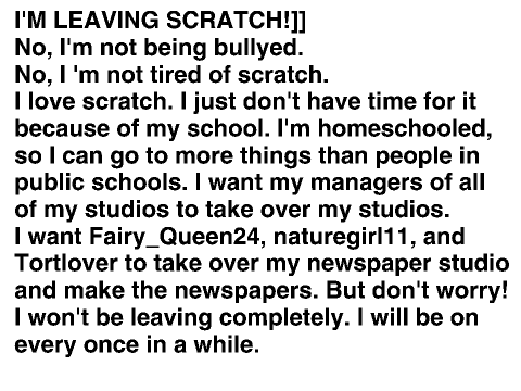 I'm leaving Scratch!