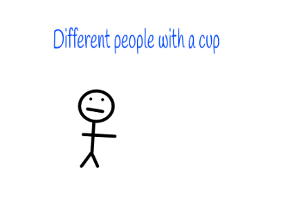 Different people with a cup