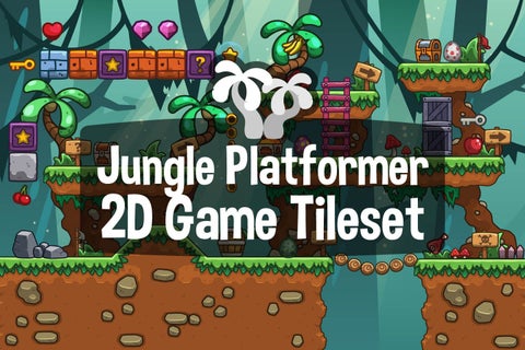 Jungle Platformer 2D Game Tileset