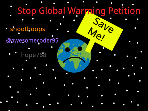 Stop Global Warming Petition remix remix
