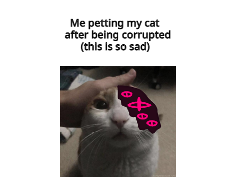 me petting my cat