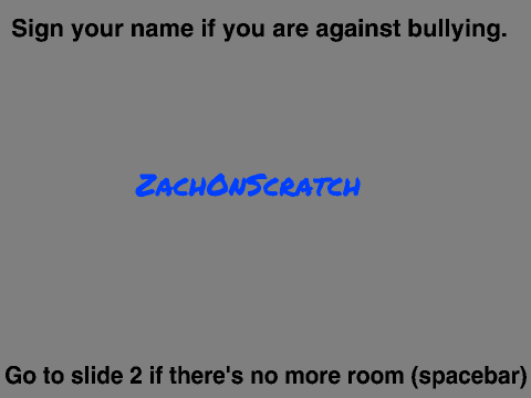 Sign your name if you are against bullying