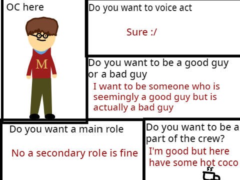 I am bored so I auditioned for a movie