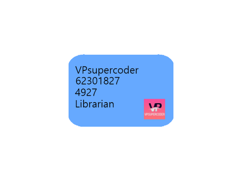 VPsupercoder's Scratch Library Card