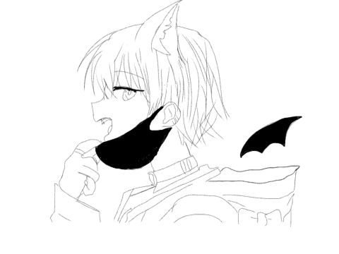 ヴァンパイア　依頼イラスト　途中経過