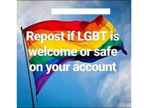 Repost/remix if the LGBTQ+ community is welcome or safe on your account remix