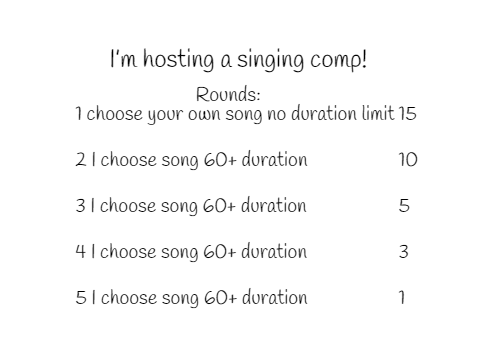 Singing Competition Entry