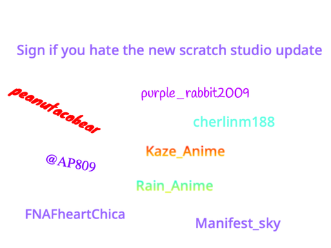 Sign if you hate the new scratch studio update! 