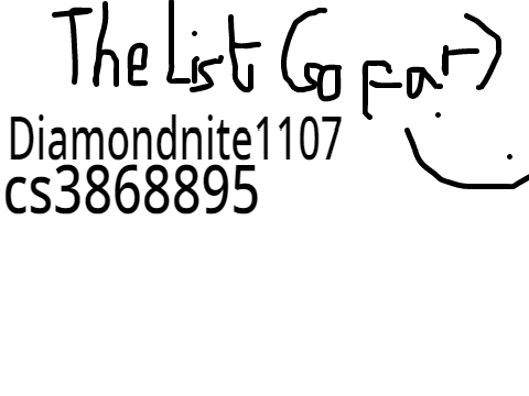 The list (so far)