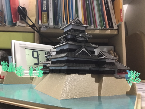 友達と松本城プラモデル作りました