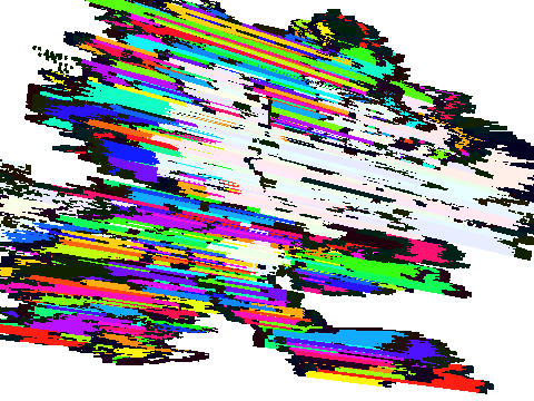 3D very glitchy Cat scan rainbow  remix remix remix